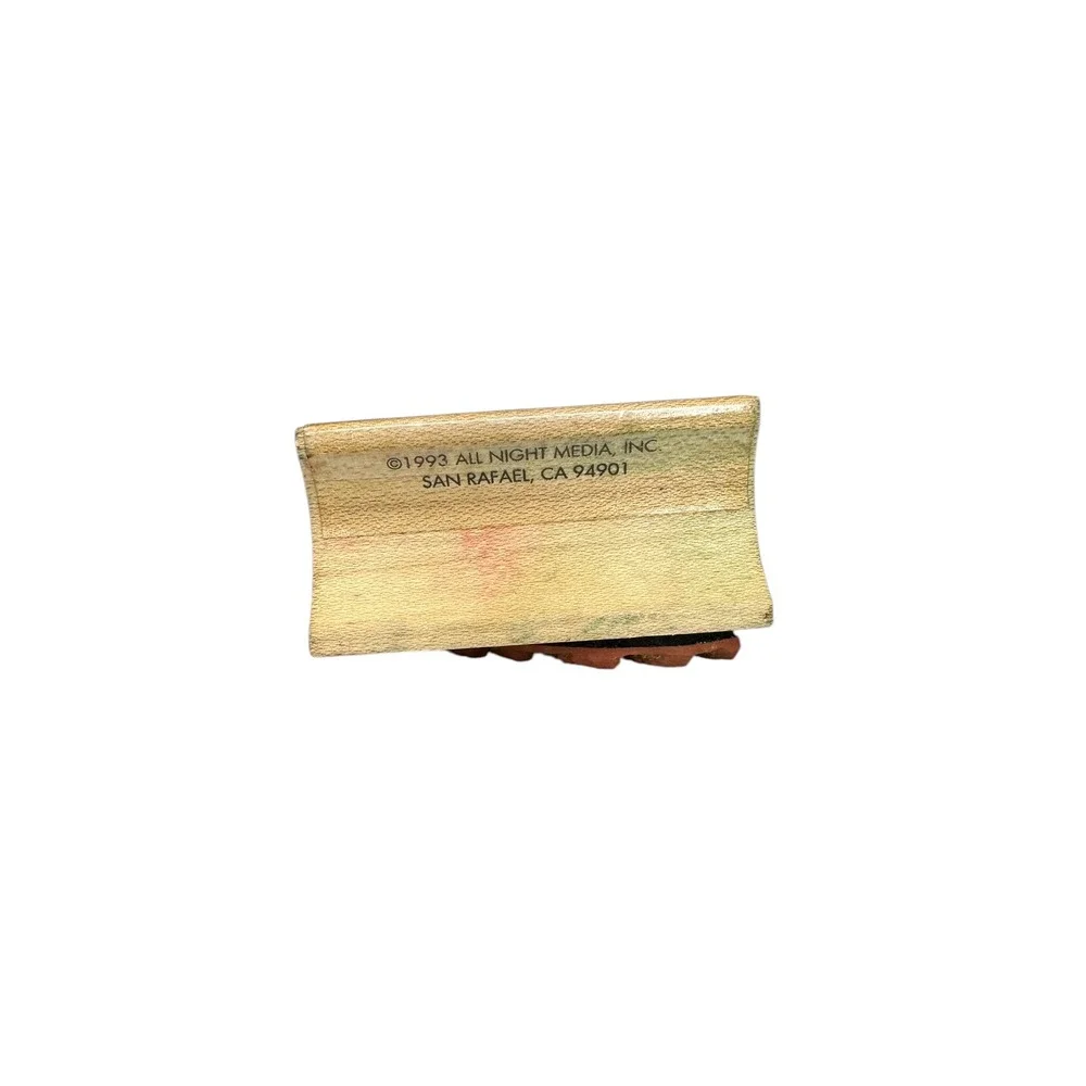 1993 All Night Media Scribble Tree Stamp 639E Rubber Wood Mounted Christmas Tree